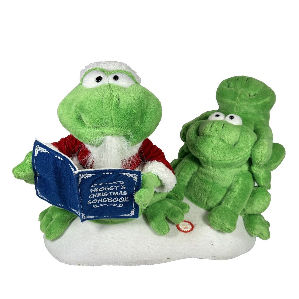 Rare VTG Froggy Singing & Moving Christmas Songbook Santa Video Animated Sings